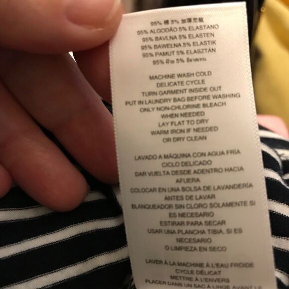 Michael Kors Striped Zipper Long Sleeve Crewneck Tee Navy Blue White S M… - Picture 15 of 15